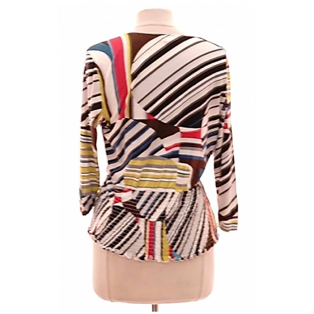 Etcetera * Bold Print Deep V Wrap Top - image 3
